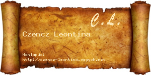 Czencz Leontina névjegykártya